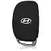 kwmobile Key Cover Compatible with Hyundai Kia 3 Button Car Key Keyless Go - Soft Silicone Car Key Fob Holder Protector Case - Black