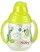 Nuby 1-Pack Designer Series No Spill Flip N' Sip Twin Handle Cup with Weighted Straw, 9 oz - Colors May Vary, Blue/Pink/Green/red/Aqua/Orange