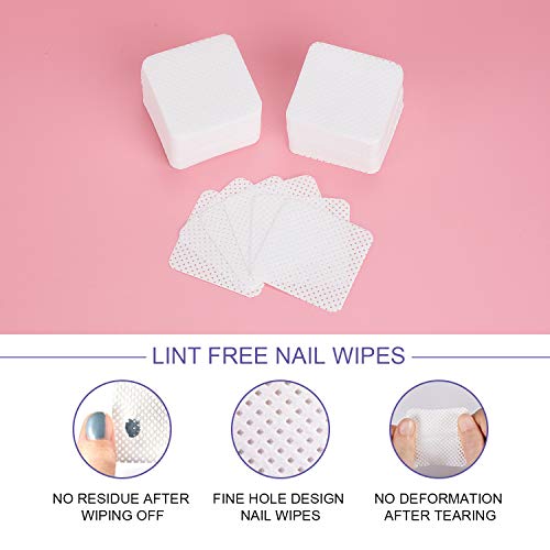 INFILILA Nail Polish Remover Clips Caps Set,10PCS Nail Clips For Polish Removal With Upgrade REAL Lint Free Nail Wipes,Cuticle Pusher,Nail File&Buffer,Clean Brushes,Professinal Nail Polish Remover Kit