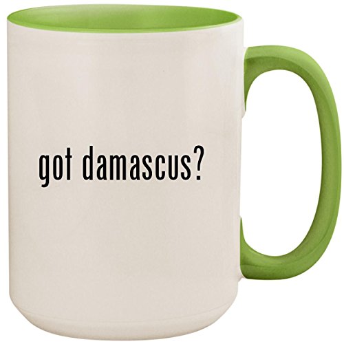 got damascus? - Light Green 15oz Ceramic Colored Inside and Handle Coffee Mug Cup