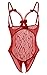 Women Sexy Teddy Lingerie One Piece Lace Babydoll Bodysuit Nightie Plus Size S-3XL (X-Large, Wine Red)