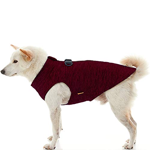 Gooby Zip Up Fleece Dog Sweater Fuchsia Wash, XLarge Warm Pullover Fleece Stepin Dog