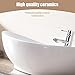 Mecor 23'' x 16'' Oval Egg Shape Vessel Sink Bathroom Vanity Bowl with Pop Up Drain, White Ceramic