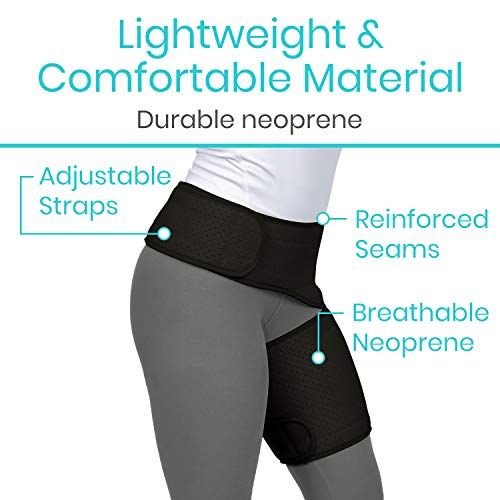 Vive Groin Brace Sciatica Hip Wrap for Compression Support Nerve Pain Relief for Men and