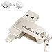 128GB Flash Drive for iPhone Photo Stick Memory Stick USB 3.0 External Storage nuiflash Thumb Drive Compatiable with iPhone/iPad/Mac (128GB-Silver)