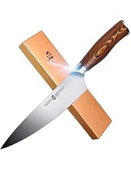 TUO Chef Knife, 8 inch Sharp Kitchen Knife with Pakkawood Handle, High Carbon Steel, Professional for Chopping & Dicing, Gift Box - Fiery Phoenix Series