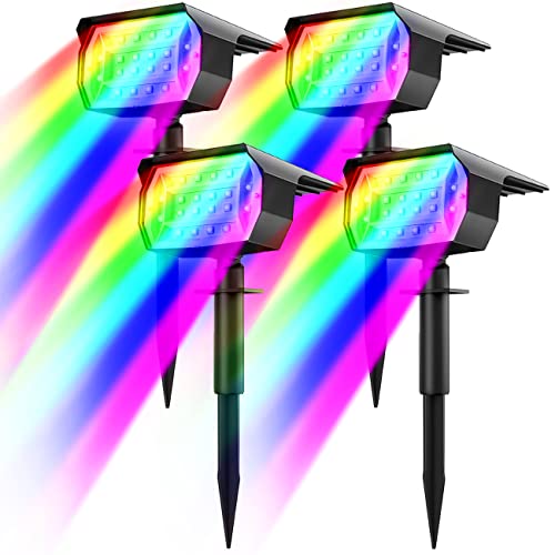 Nipify Solar Spot Lights Outdoor Color Changing RGB