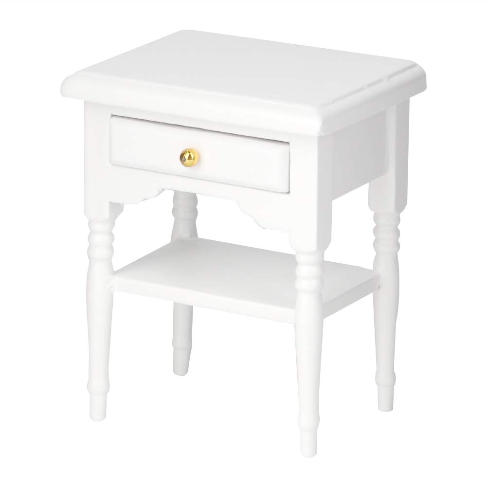 Photo 1 of Raguso Table Nightstand Model Wooden Table Model Lightweight Mini Bedroom Furniture with Drawer for Doll's Bedroom for Girls
