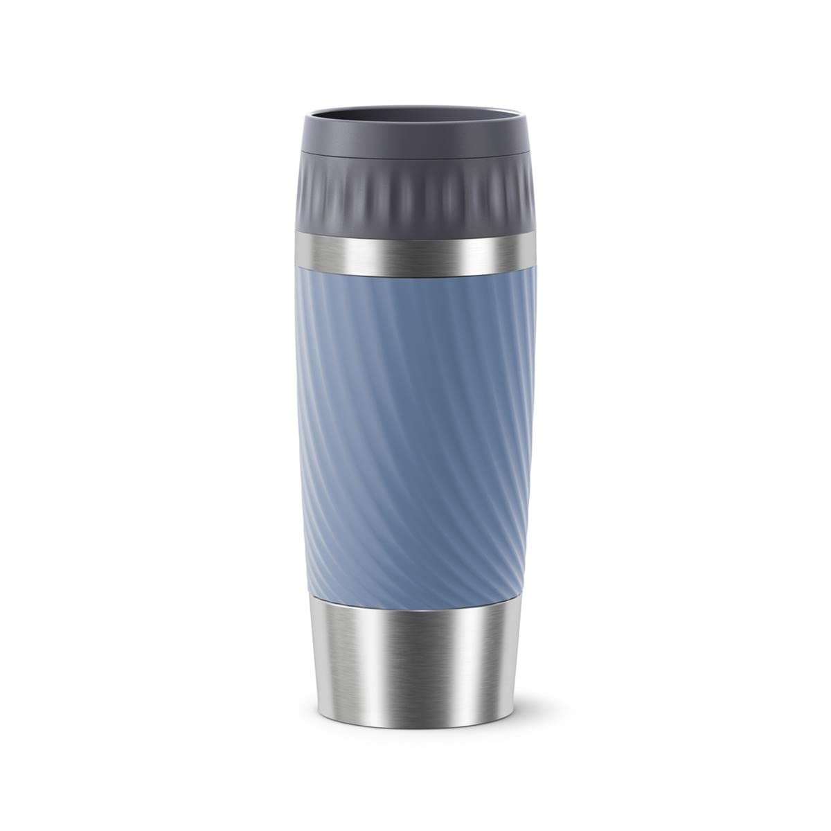 Tefal Travel Mug Easy Twist, 100% Leakproof Thermal Mug, 360° Drinking, Quick Press Closure, Easy to Open Comfort Screw, Non-Slip Base, Dishwasher Safe, BPA Free, Stainless Steel, N2011810, Blue