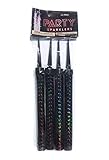 Black Wrapping Sparkling Candles/Bottle Service/Birthday/Wedding/Sweet 16 / Party Candle (Pack of 4, Black)
