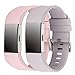 Charge 2 Band Replacement,Classic Silicone Band Accessories Adjustable Strap Belt for Fitbit Charge 2 Heart Rate Fitness Wristband (Blush Pink+Lavender)