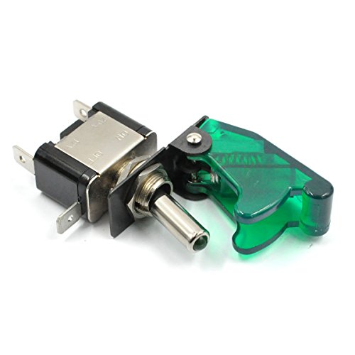 AutoEC New 12V/20A Green LED Illuminated On/off SPST Car Automotive Toggle Switch Button