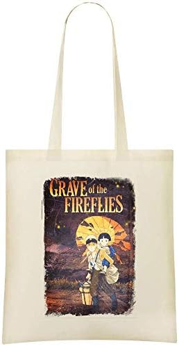 Grave Of The Fireflies Family Custom Printed Grocery Tote Bag - 100% Soft Cotton - Eco-Friendly & Stylish Handbag For Everyday Use - Custom Shoulder Bags