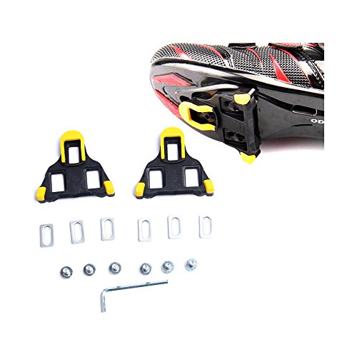 Beststar Bike Cleats - Self-locking Cycling Pedals Cleat - Indoor Cycling & Road Bike Bicycle Cleat Set, Compatible with Shimano&Look Shoes #81539 (Yellow) - Thumbnail 2