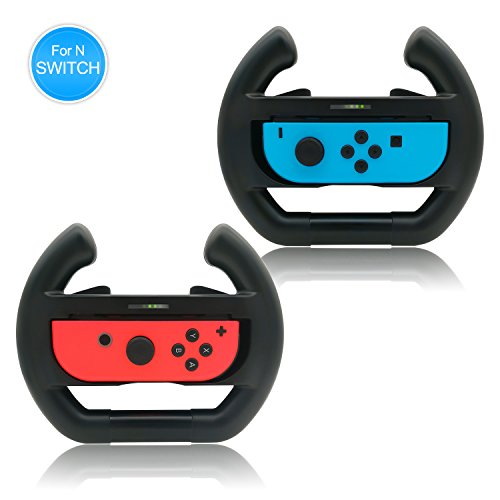 Joy-Con Wheel for Nintendo Switch,Steering Wheel for Nintendo Switch (Set of 2) - Black