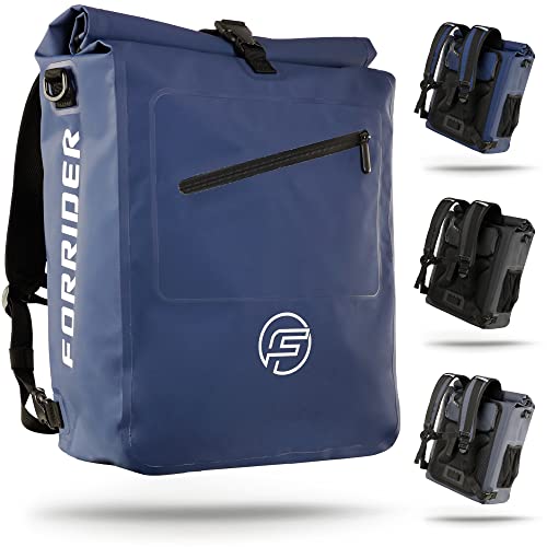 Forrider 3in1 Fahrradtasche für Gepäckträger mit Rucksack Wasserdicht 27L I Gepäckträgertasche Reflektierend I Fahrradtasche Rucksack | Fahrradrucksac