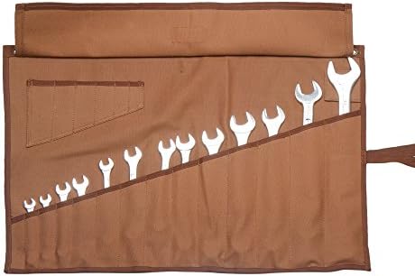 Eximius Ex 0402 Wrench/Tool Roll 14+6 Pockets of 100% Dyed Cinnamon Brown 15 Oz Cotton Canvas