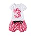 Mud Kingdom Polka Dot Toddler Girl's Birthday Clothing Set I am 3 Pink Shorts