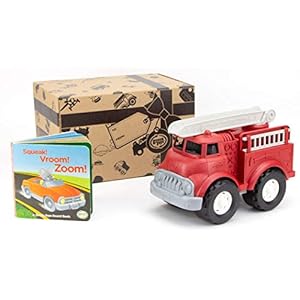 Green Toys Fire Truck & Sounds Board Book – Pretend Play, Motor Skills, Reading, Kids Toy Vehicle. No BPA, phthalates…