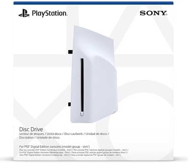 Sony, Lecteur de Disque Blu-Ray Amovible Officiel Pour PlayStation 5 Édition Numérique & PlayStation Pro, Lecture de Jeux PS5/PS4 et Films Ultra HD 4K, Installation Facile, Couleur : Blanche