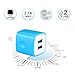 Charging Block, Sixsim 3-Pack 2.1A Universal Home Travel Dual Port Wall Charger USB Plug Charging Cube Brick Compatible for iPhone XS XR 8 7 6S Plus, iPad, Samsung, LG, HTC, Sony, Motorola, Blackberry