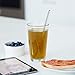 Reusable Stainless Steel eco Friendly Straws, 6.5mm Pack of 6 Straws, Steel and Rose Gold