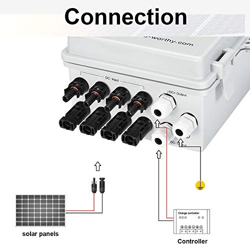 ECOWORTHY 4 String PV Combiner Box With Lightning Arreste, 10A Rated