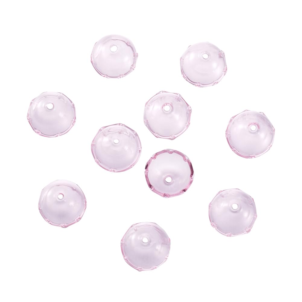 Crafans Flower Glass Bead Cone 10Pcs Wind Chimes BeadsFlower Bead End Caps Spacer Bead Caps 21x13mm for DIY Wind Chimes Earrings Jewelry Making, Lavender Blush