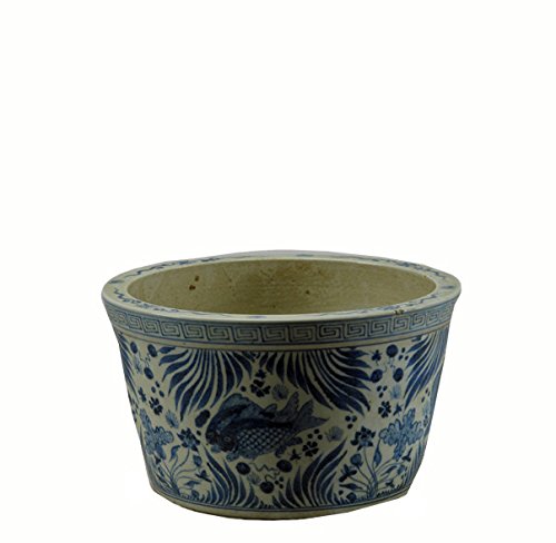Amazon.com: Blue and White Fish Bowl Planter: Home & Kitchen