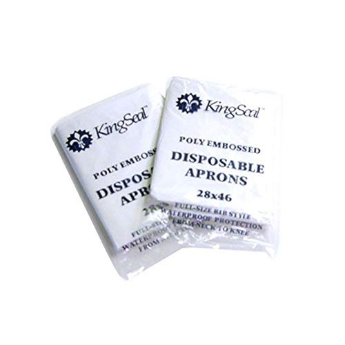 image for KingSeal Disposable Poly Aprons, 24 x 42 inches, 0.8 mils Thick, Indiv