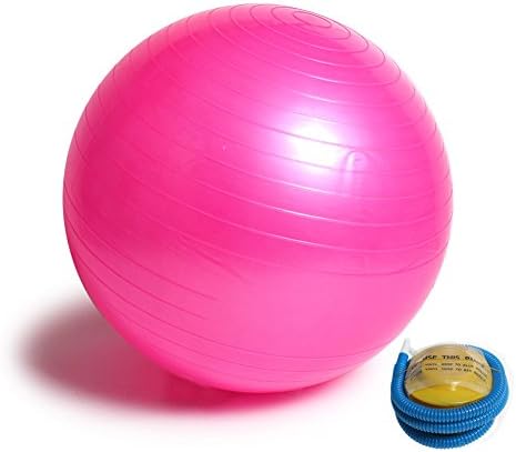 Sunny Helen Exercise Ball Yoga Ball 65cm / 85cm Yoga Birthing Stability Swiss Ball with Pump (Pink, 33''/85cm)