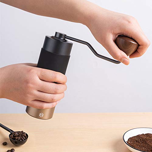 Heihox Hand-Kaffeemühle mit verstellbarer konischer Edelstahl-Fräsmühle, Kapazität 30 g, tragbare Mühle schnellere… – Bild 8