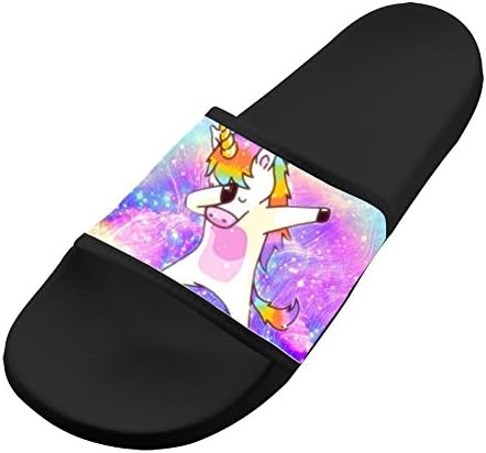 Custom Slippers Antiskid Shower Couple Flip-flop Dabing Unicorn Shoes Open Toe Flat Sandals Adults 8 D(M) US