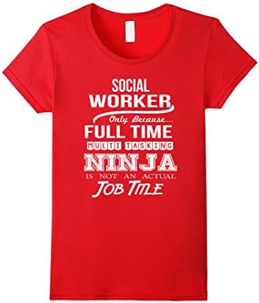 Womens Social Worker T-Shirt Large Red