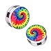 BodyJ4You Steel Tie-Dyed Screw Fit Plug 2G-00G (2 Pieces)
