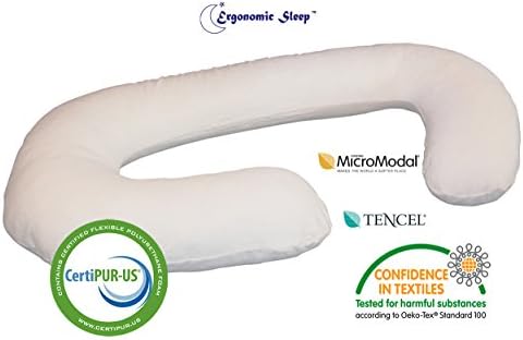 Ergonomic Sleep C Shape Maternity, Pregnancy, Nursing Pillow Body and Pain Relief Pillow with Case
