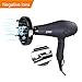 JINRI Hair Dryer for Professional Salon Faster Drying, Hair Blow Dryer with Negative Ion 2 Speed and 3 Heat Setting Ceramic Hair Dryer,DCMotor Blow dryer with Concentrator,ETL Certified (Blue)