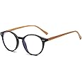 Gleyemor Blue Light Glasses for Men Women, Vintage Round Frame Computer Eyeglasses