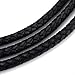 BEADNOVA 6mm Round Folded Bolo Genuine Braided Leather Cords for Bracelet Necklace Jewelry Making 2 Meters, Black