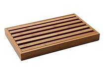 Bread Cutting Board Bamboo Slotted Cutting Board With Bread Crumb Catcher - 38 x 23 x 4 Inches