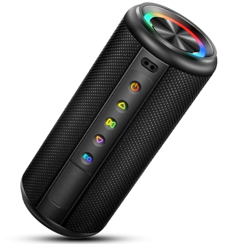 dotn Bluetooth Lautsprecher, Musikbox Bluetooth 5.4 mit RGB Lichter, Tragbarer Lautsprecher Freisprechfunktion für Phone, IP7 wasserdicht Fantastischer Sound Ge