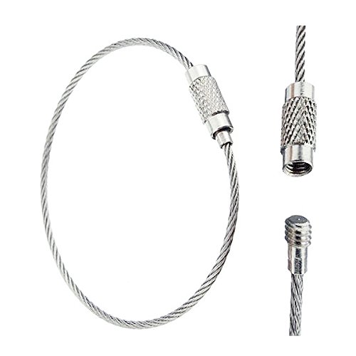 BlueCosto Stainless Steel String Wire Luggage Tag Loops Key Ring 5/10
