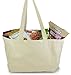 Natural Cotton Plain Canvas Tote Bag (3 Pack) perfect for kids Halloween decorations, grocery shopping, craft projects, reusable blank totes - extra thick, large, durable,100% cotton cloth tote bag