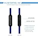 SoundPEATS Earbud Headphones In-Ear Noise Cancelling Earphones Stereo Headphones with Mic (Metal Housing, Flat Cable, In-line Control, iPhone and Android Compatible) - M20 Blue