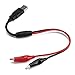 DROK 18 AWG USB to Alligator Clips with Wires - USB Male to Female Ports Test Leads with Alligator Clips Electrical Testing 13.35 inches 3-5A