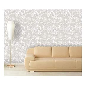 Large Wall Mural - Lace Style Seamless Pattern | Self-Adhesive Vinyl Wallpaper/Removable Modern Decorating Wall Art - 66" x 96"