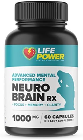 NEURO BRAIN RX- Brain Booster for Memory, Focus &amp; Mental Clarity. 40+ Vitamins DMAE Herbal Nootropic Promotes Superior Brain Function in Men &amp; Women. 60 Capsules.