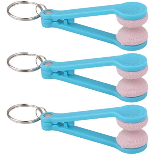 MonkeyJack 3 Pcs Mini Sun Glasses Eyeglass Microfiber Spectacles Cleaner Soft Brush Cleaning Tool Mini Microfiber Glasses Eyeglasses Cleaner Cleaning Clip (Random Color)