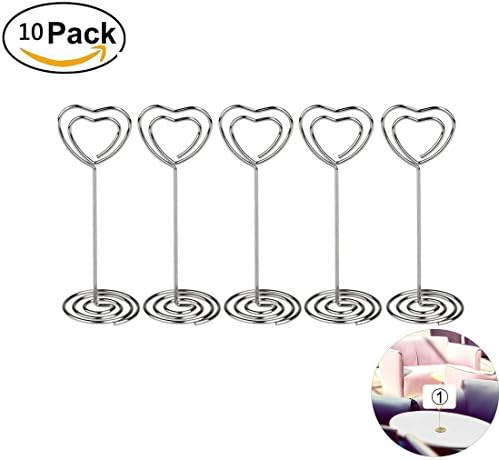 Place Card Holder 10 PCS Memo Holder Clip Photo Holder Table Number Holder for Weddings Party Gatherings(Heart shape)