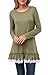 Kranda Women's Tunic Dress Long Sleeve Ruffle Hem Lace Trim Casual Dress